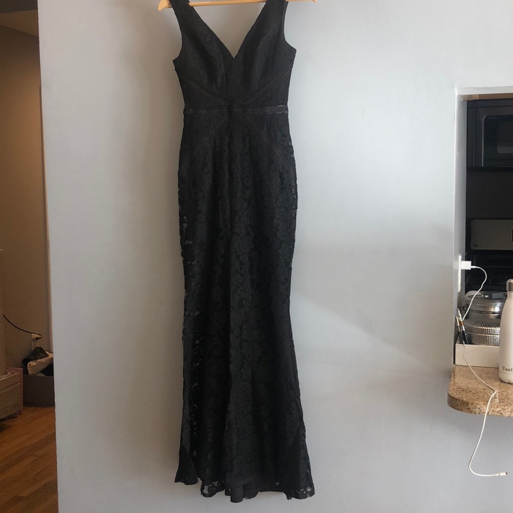 Lace black V-neck Maxi/formal dress